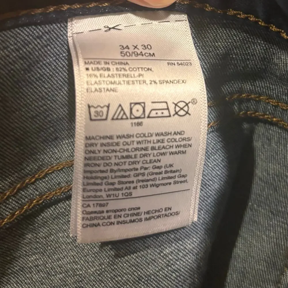 Banana Republic Rapid Movement Dark Wash Denim Slim Fit Jeans Men 34X30